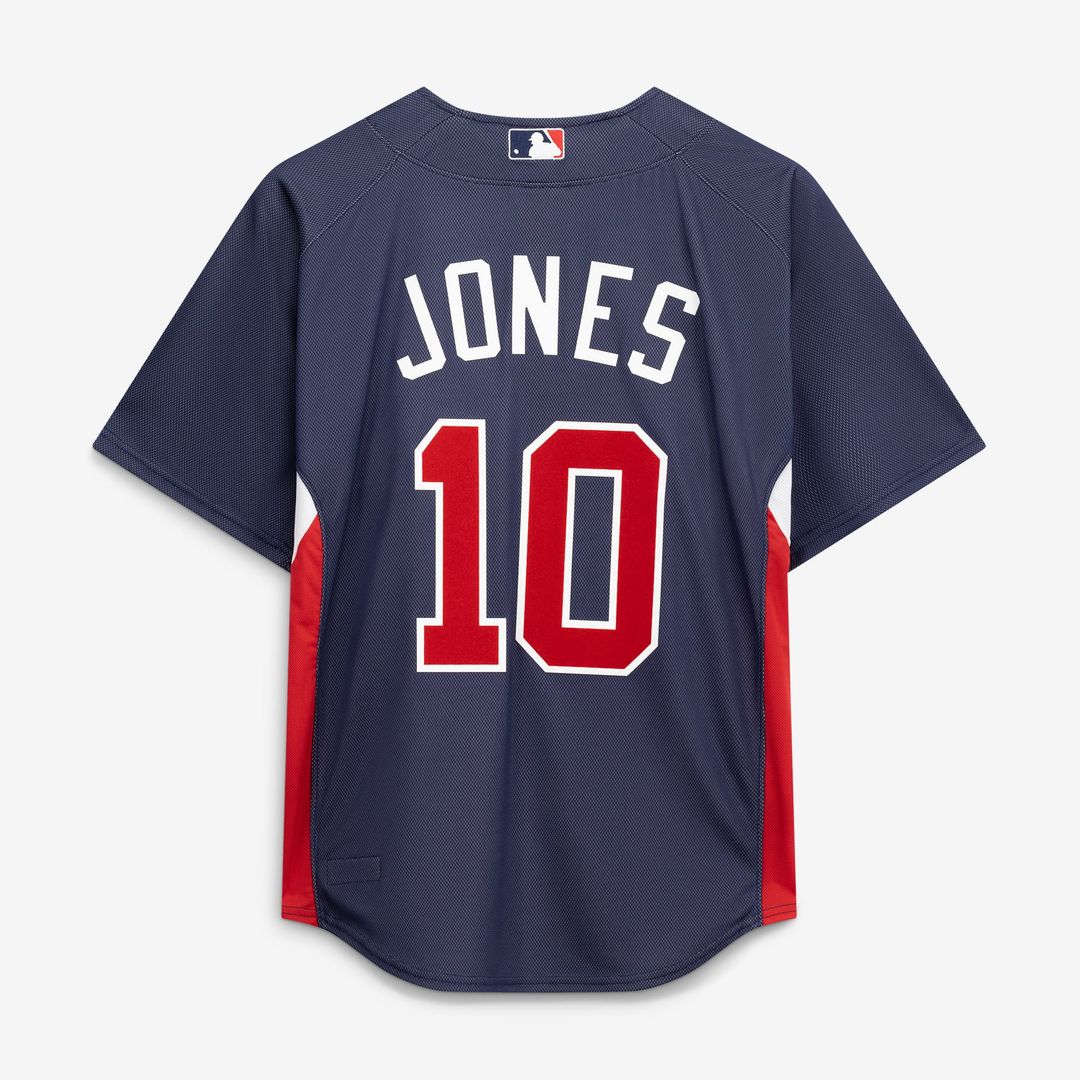 Men's Atlanta Braves Chipper Jones Navy Batting Practice Jersey