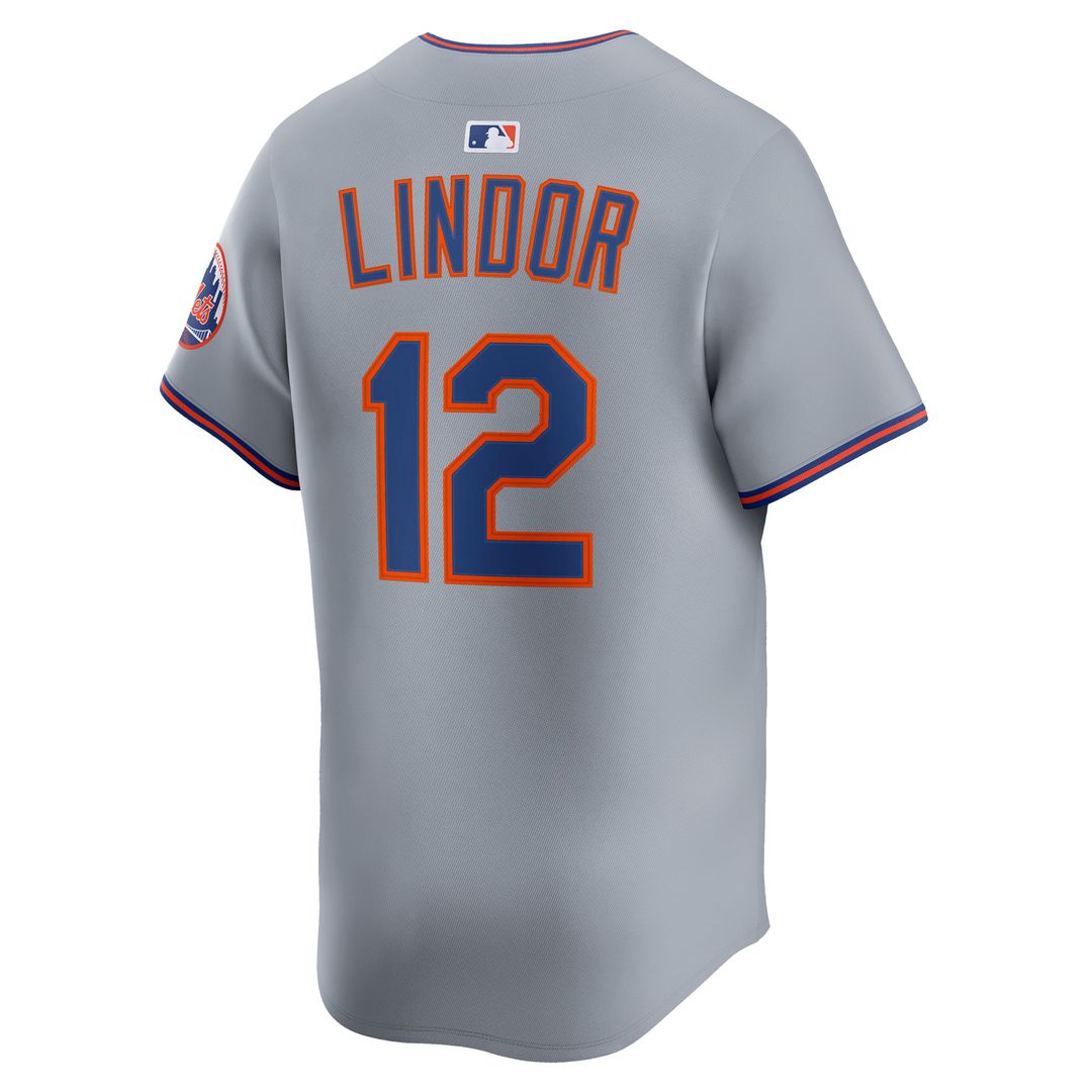 Men's New York Mets Francisco Lindor Gray Road Player Jersey