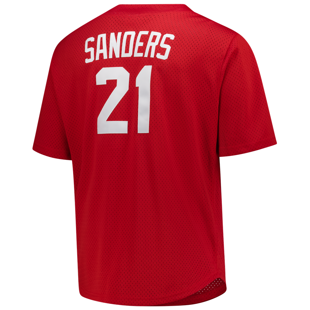 Men's Cincinnati Reds Deion Sanders Red Big & Tall Mesh Batting Practice Jersey