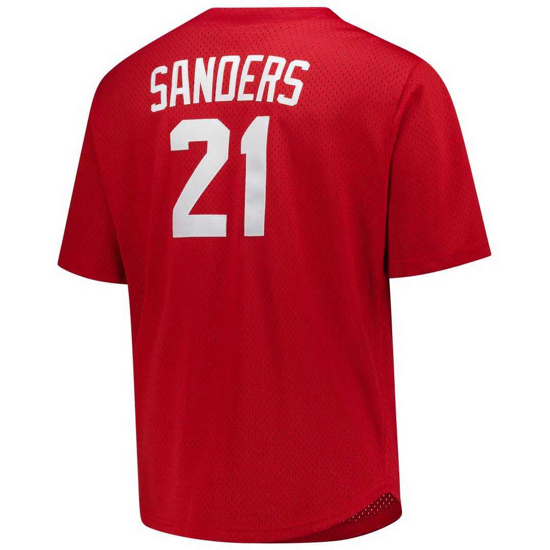 Men's Cincinnati Reds Deion Sanders Red Big & Tall Mesh Batting Practice Jersey