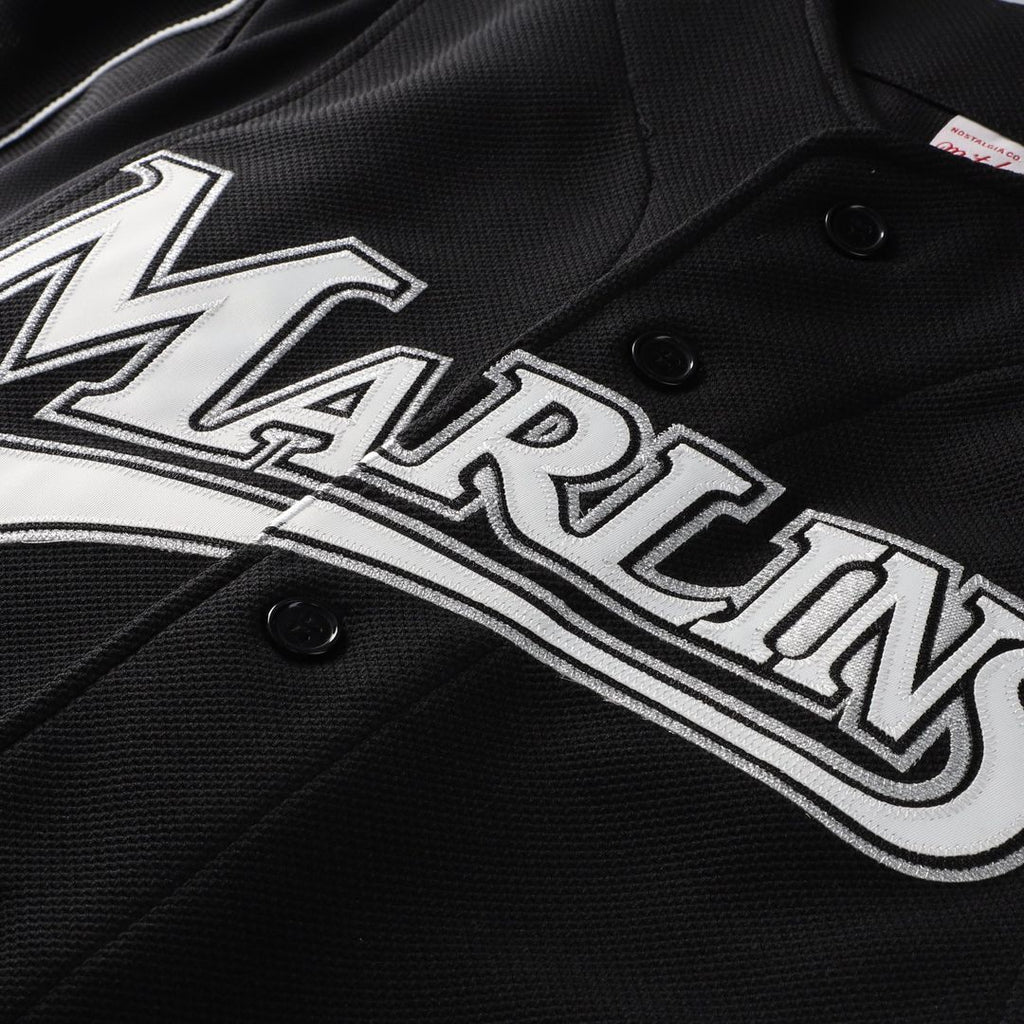 Men's Florida Marlins Dontrelle Willis Black Mesh Batting Practice Button-Up Jersey