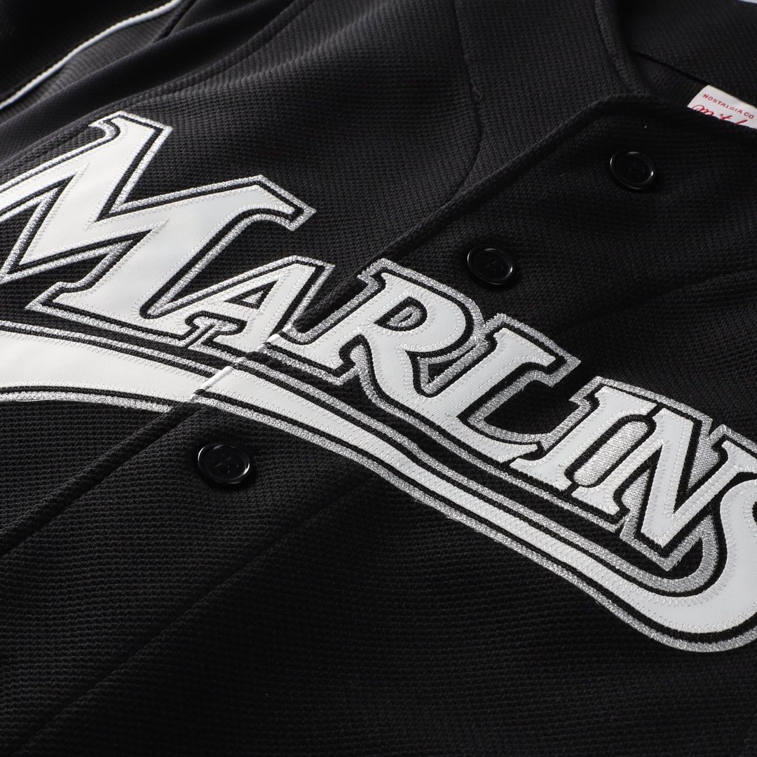 Men's Florida Marlins Dontrelle Willis Black Mesh Batting Practice Button-Up Jersey