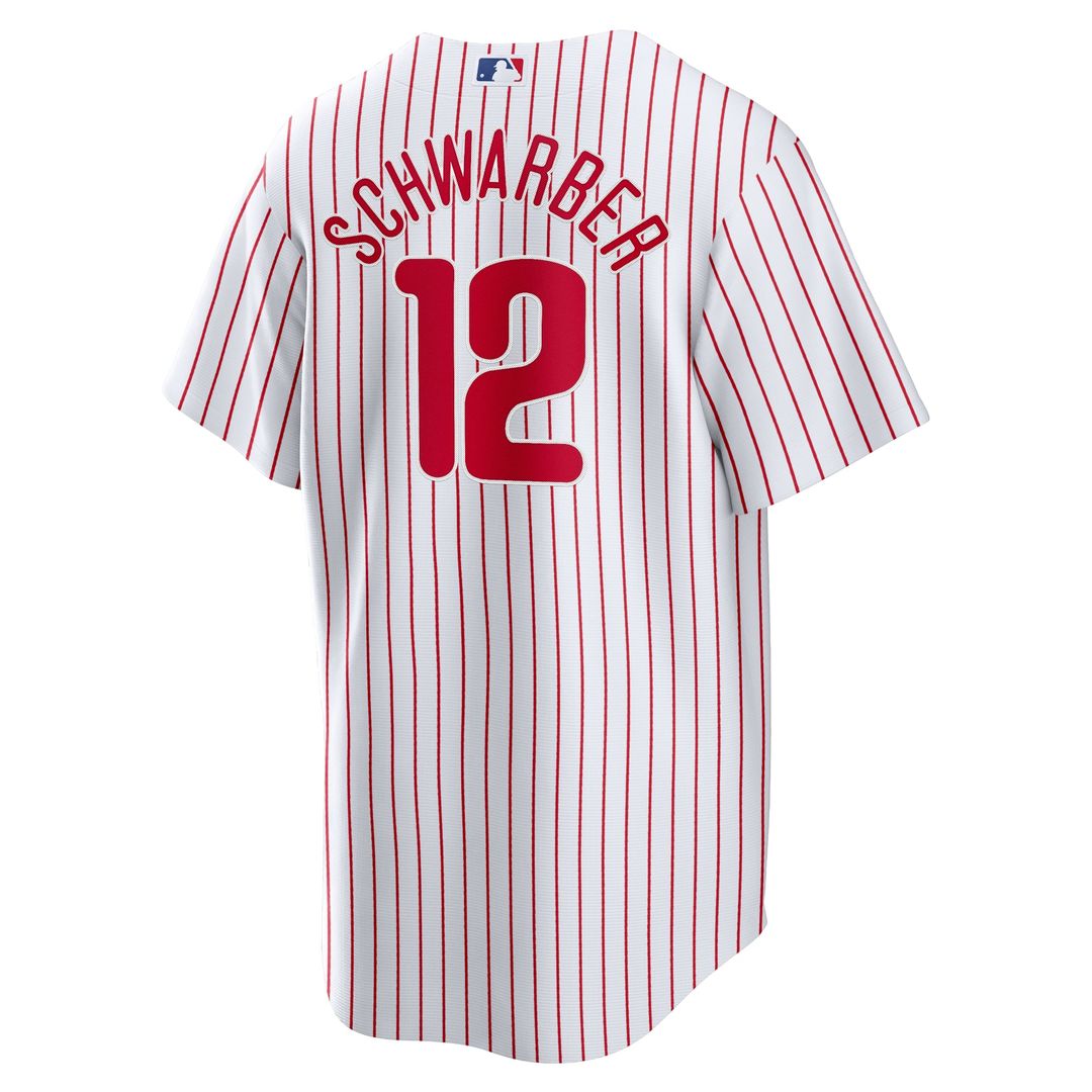 Men's Philadelphia Phillies Kyle Schwarber White Replica Player Jersey