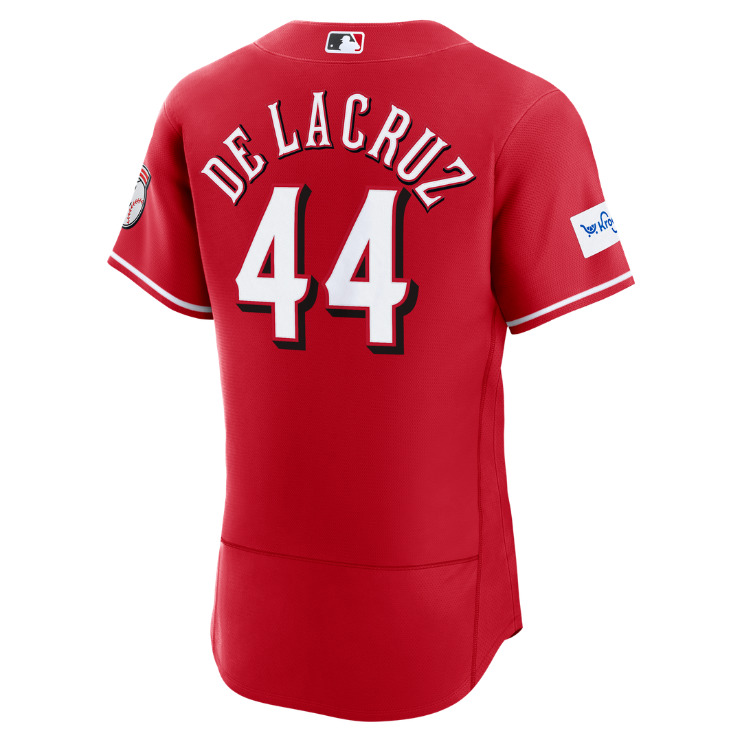 Men's Cincinnati Reds Elly De La Cruz Red Alternate Sponsor Patch Jersey