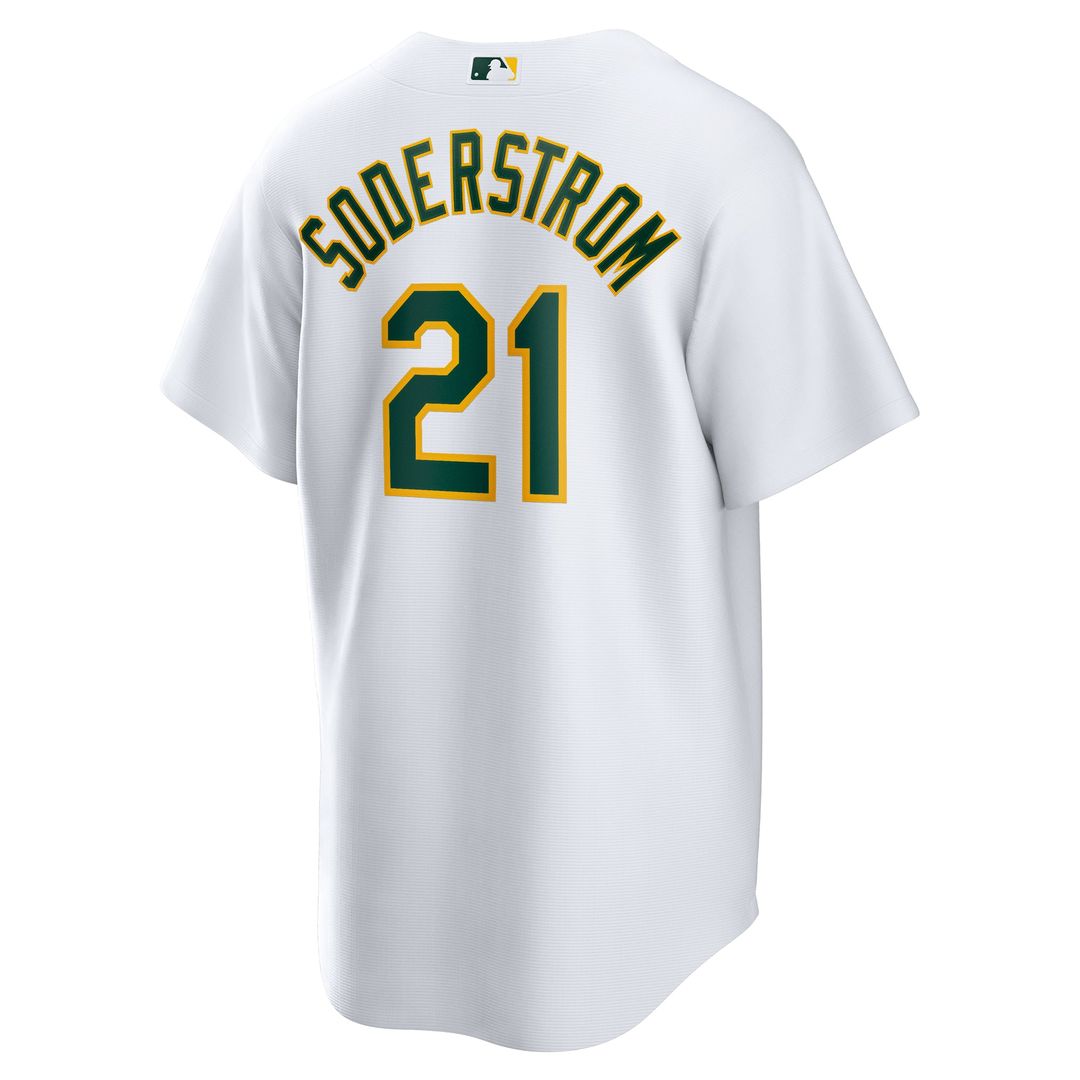 Men's Athletics Tyler Soderstrom White Home Replica Jersey