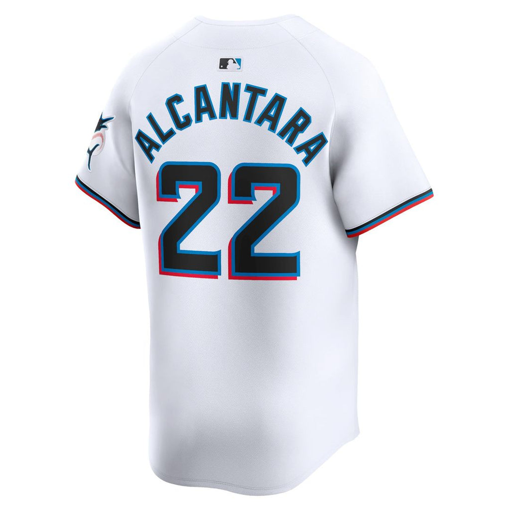 Men's Miami Marlins Sandy Alcantara White Home Player Jersey
