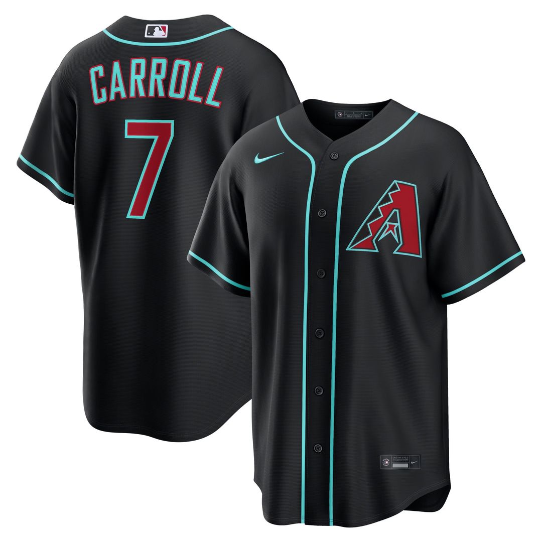 Men's Arizona Diamondbacks Corbin Carroll Black Alternate Replica Jersey
