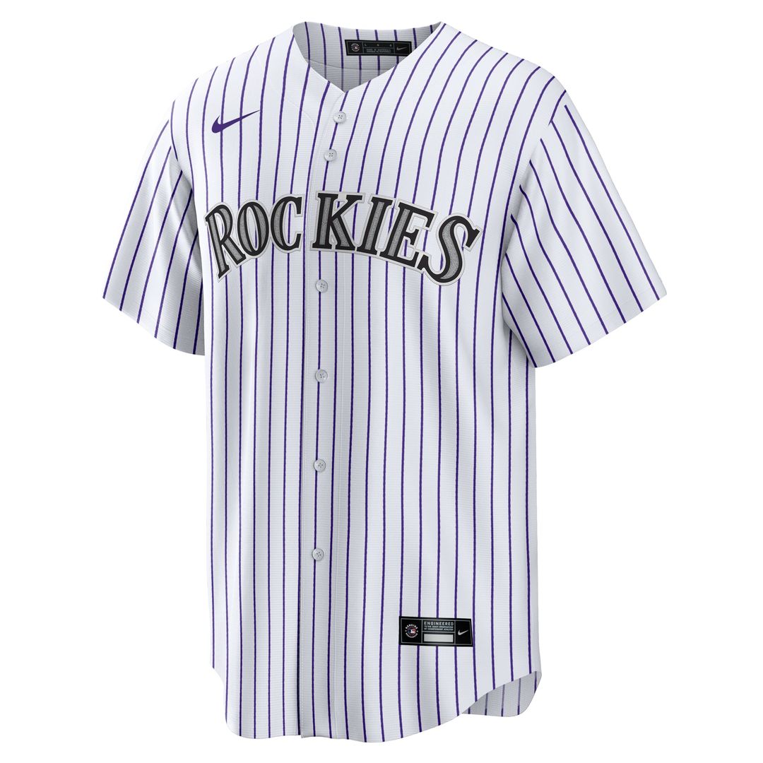 Men's Colorado Rockies White #1 Dad Home Replica Jersey