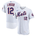 Men's New York Mets Francisco Lindor White Home Sponsor Patch Jersey