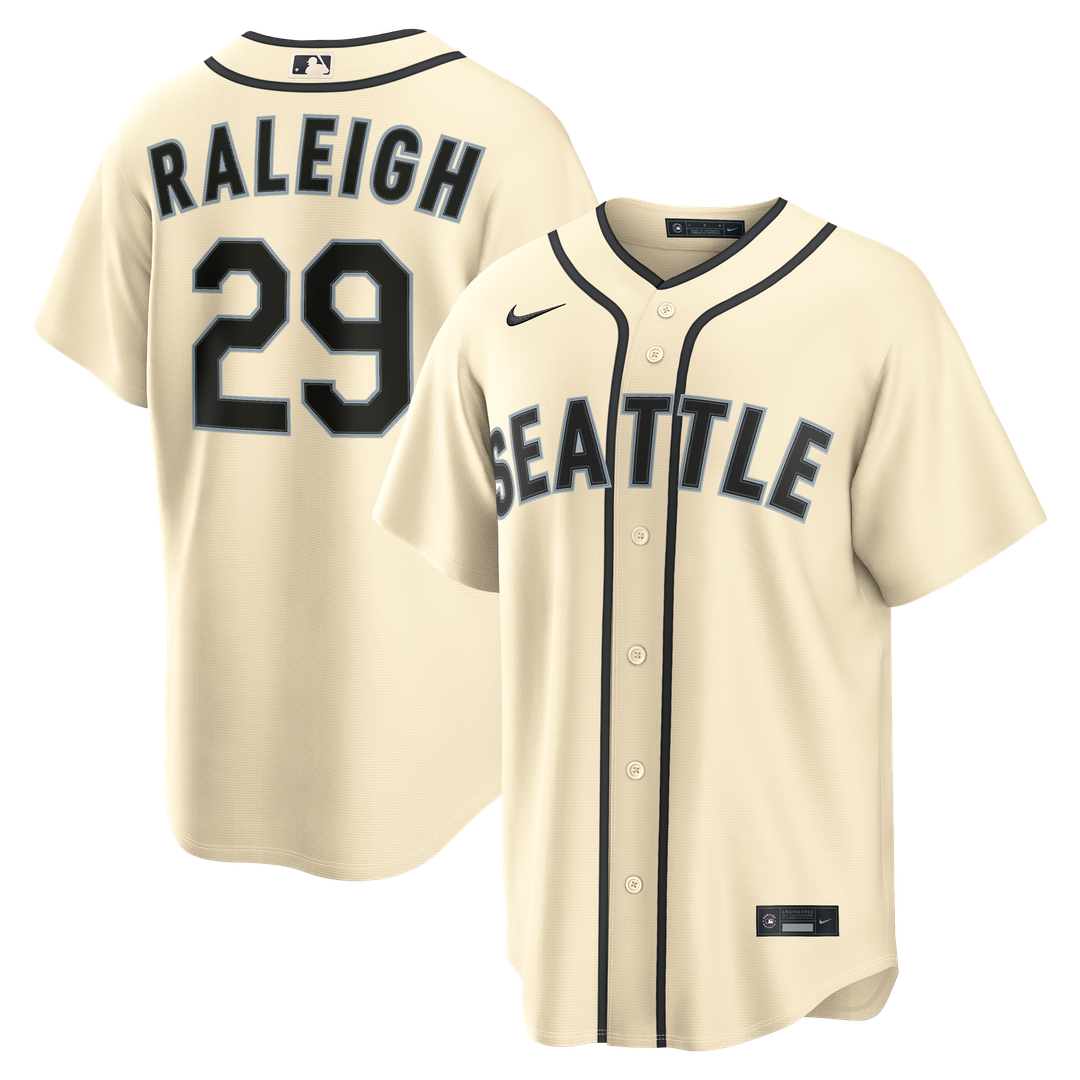 Men's Seattle Mariners Cal Raleigh Navy Road Replica Jersey