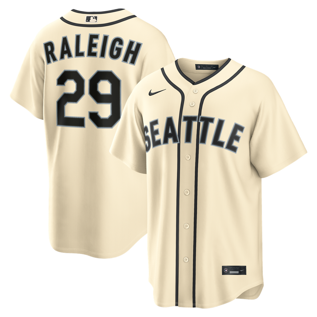 Men's Seattle Mariners Cal Raleigh Cream Alternate Replica Jersey