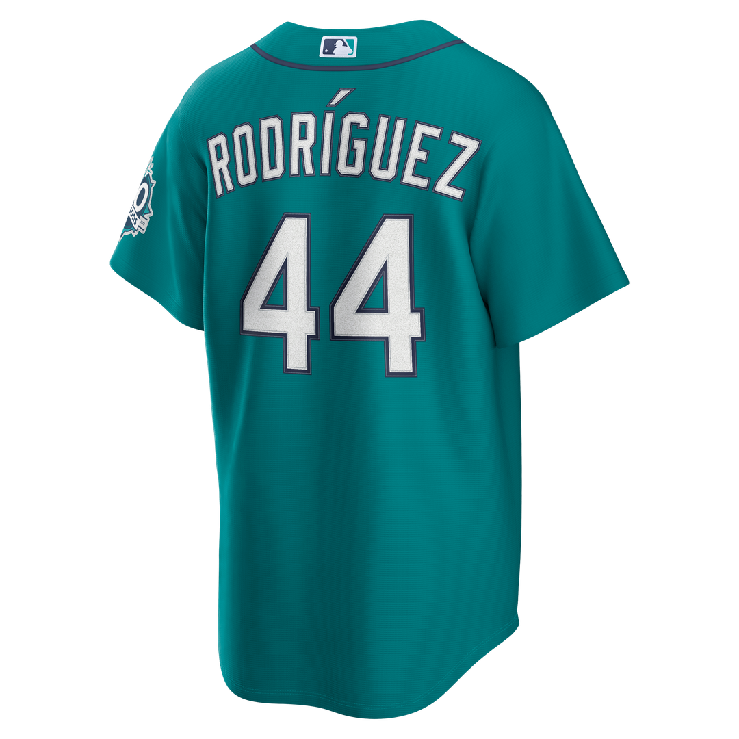 Men's Seattle Mariners Julio Rodríguez Teal Alternate Stadium 50th Season Patch Jersey