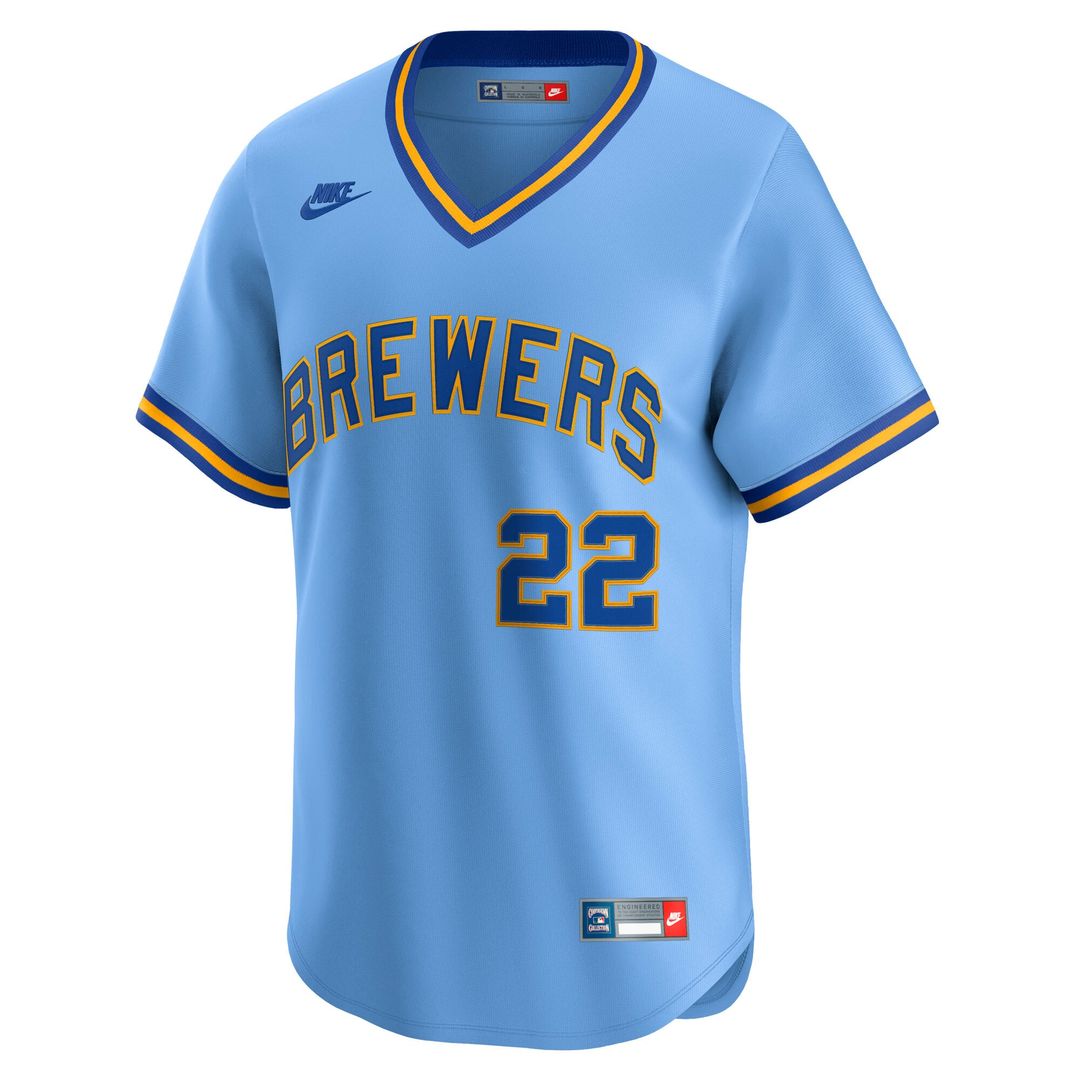Men's Milwaukee Brewers Christian Yelich Powder Blue Jersey