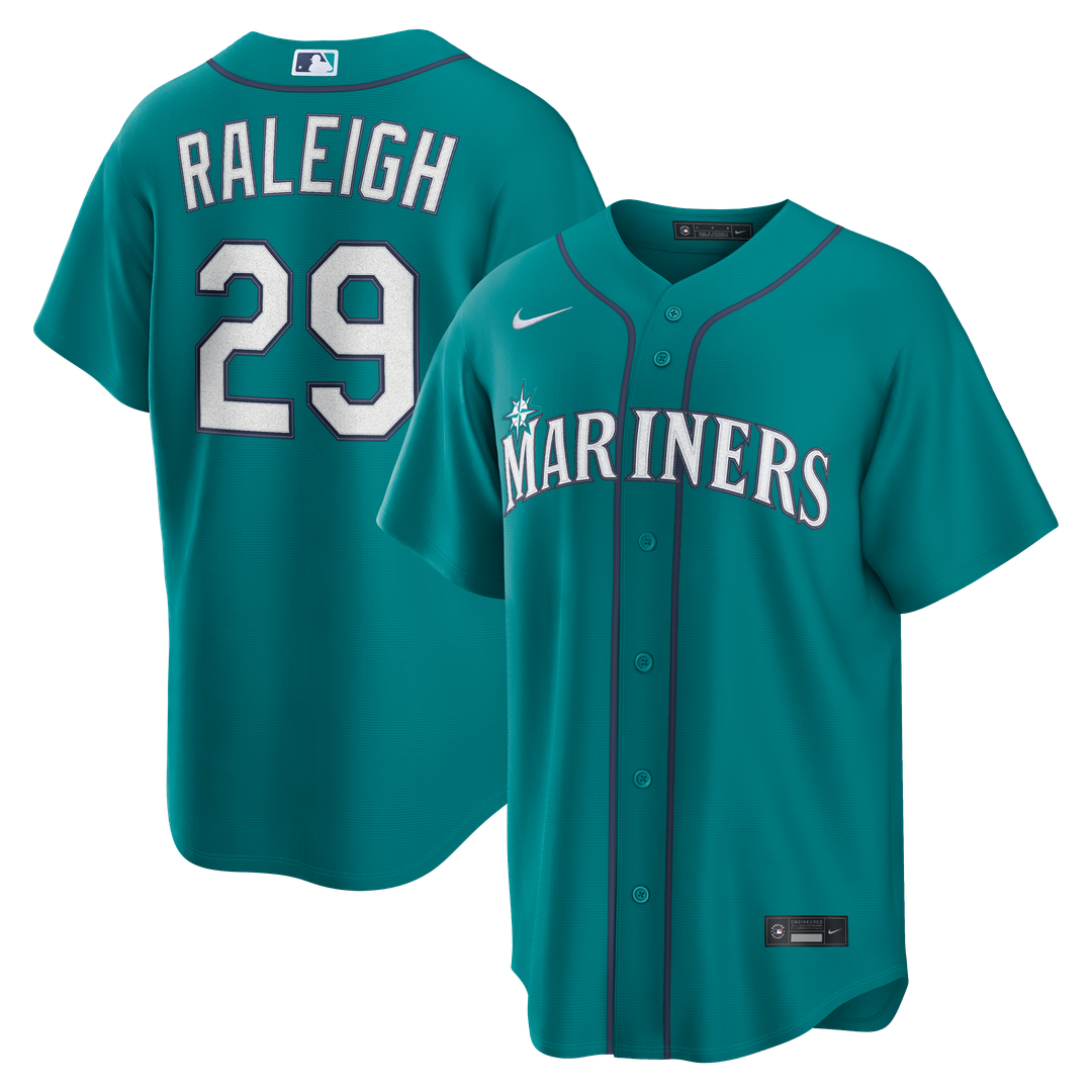 Men's Seattle Mariners Cal Raleigh Navy Road Replica Jersey