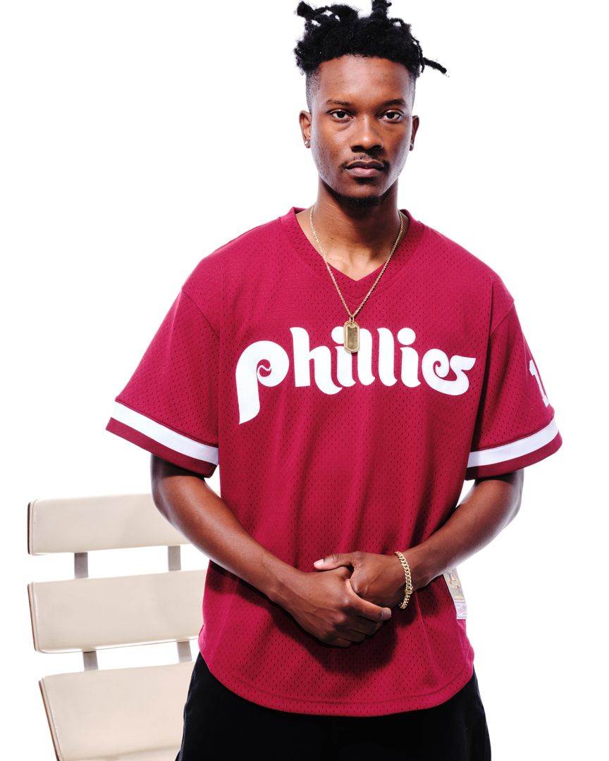 Men's Philadelphia Phillies John Kruk Burgundy Big & Tall Mesh Batting Practice Jersey