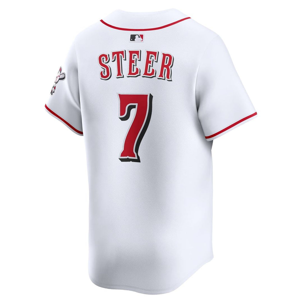 Men's Cincinnati Reds Spencer Steer White Home Player Jersey