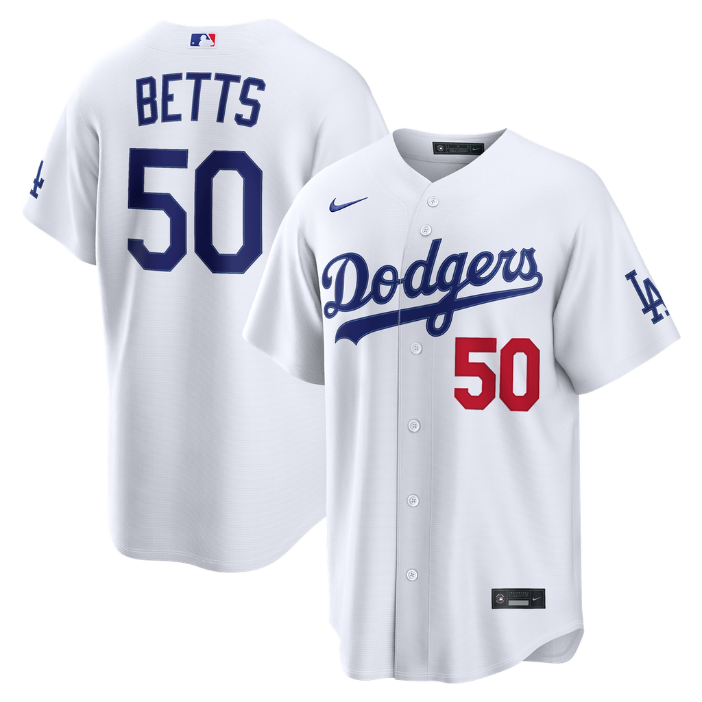 Men's Los Angeles Dodgers Mookie Betts White Home Stadium Jersey