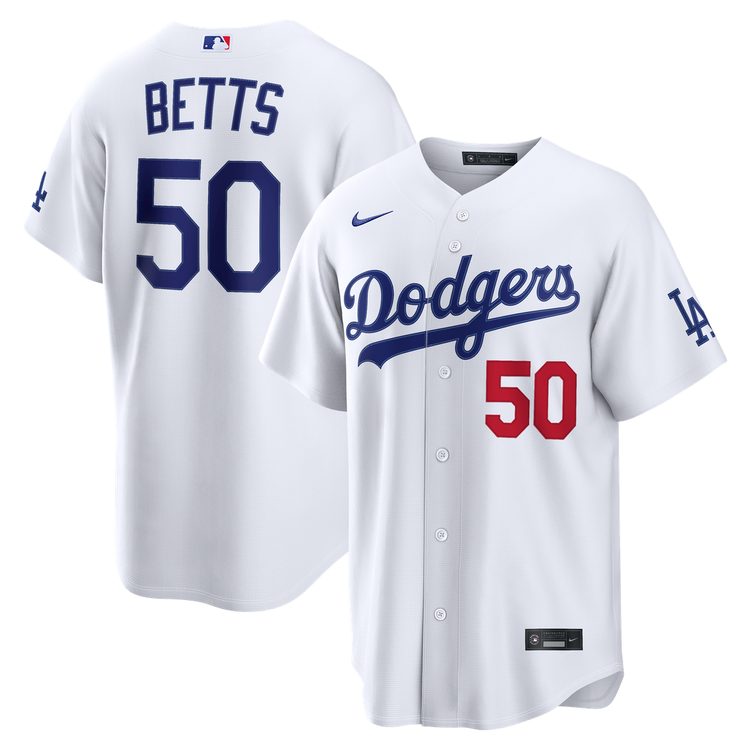 Men's Los Angeles Dodgers Mookie Betts White Home Stadium Jersey