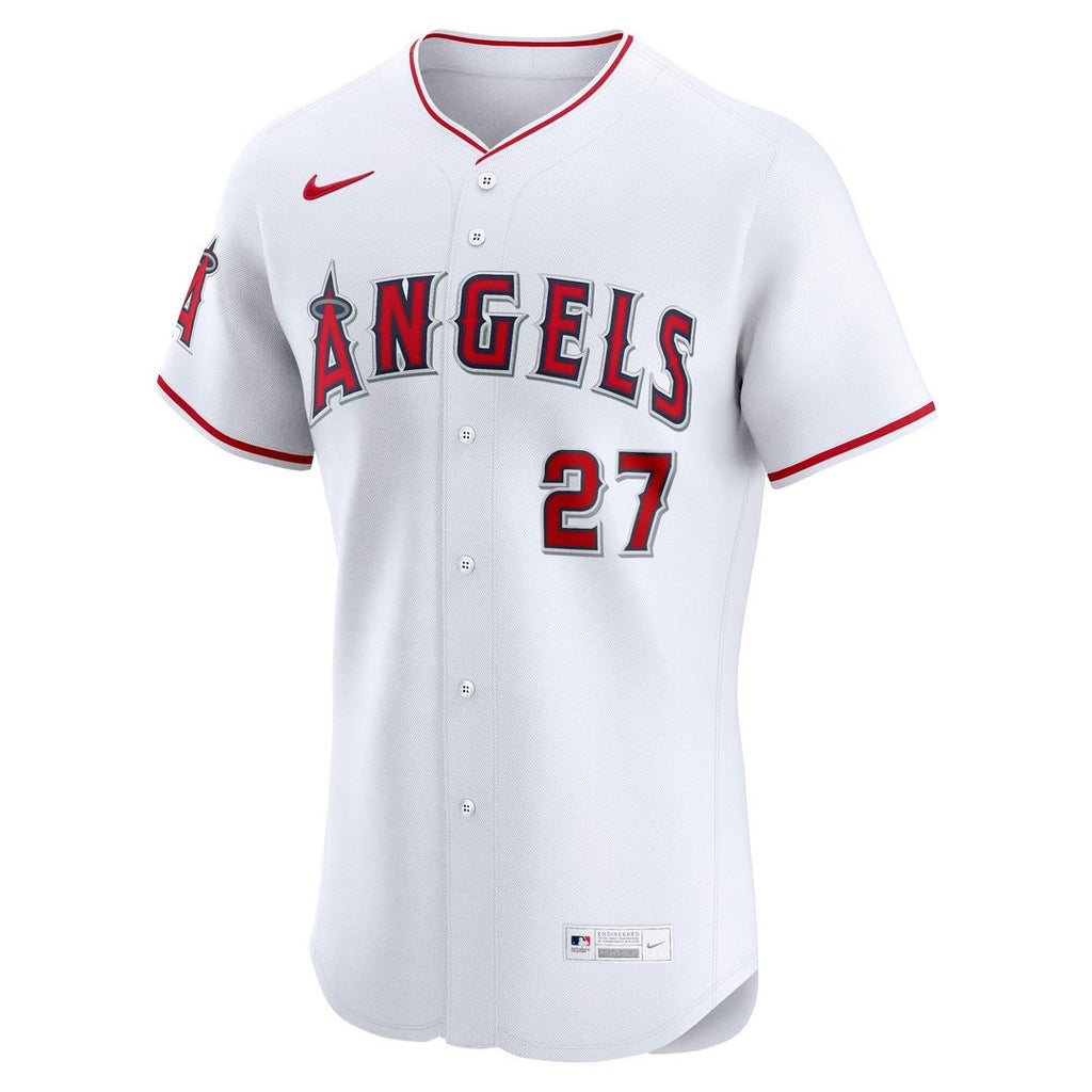 Men's Los Angeles Angels Mike Trout White Home Elite Player Jersey