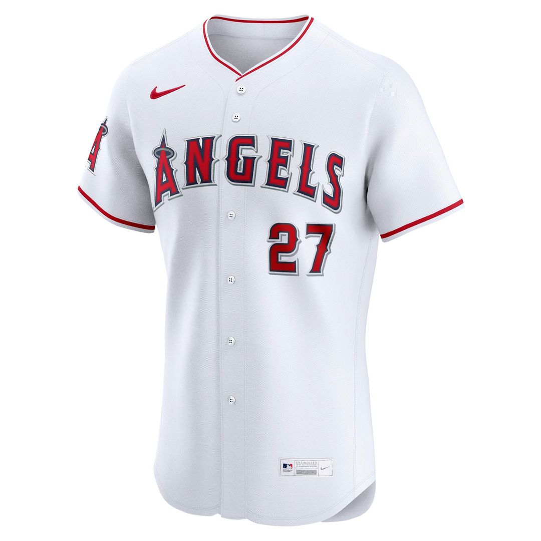 Men's Los Angeles Angels Mike Trout White Home Elite Player Jersey