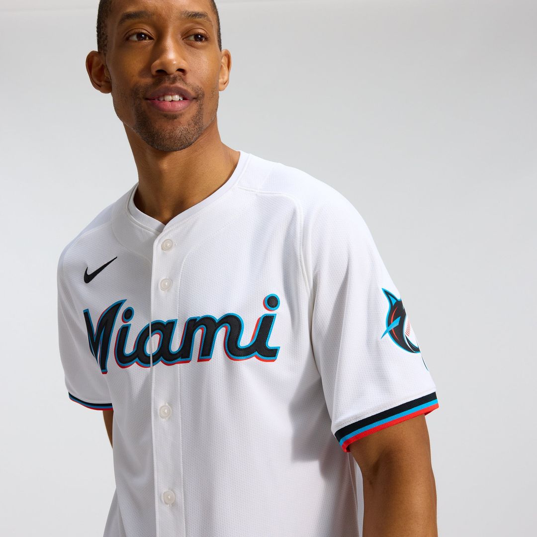Men's Miami Marlins White Home Jersey