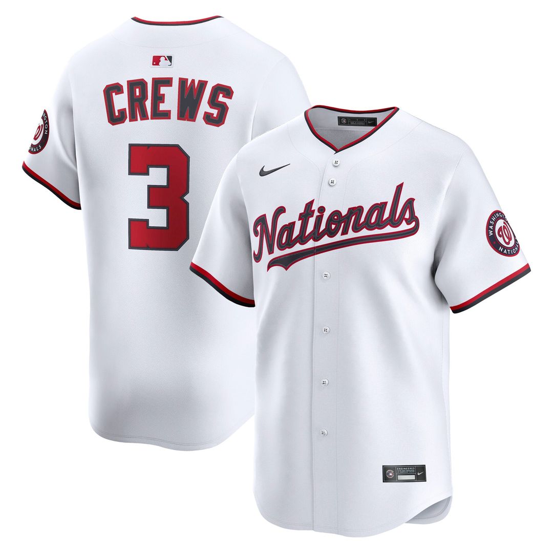 Men's Washington Nationals Dylan Crews White Home Player Jersey