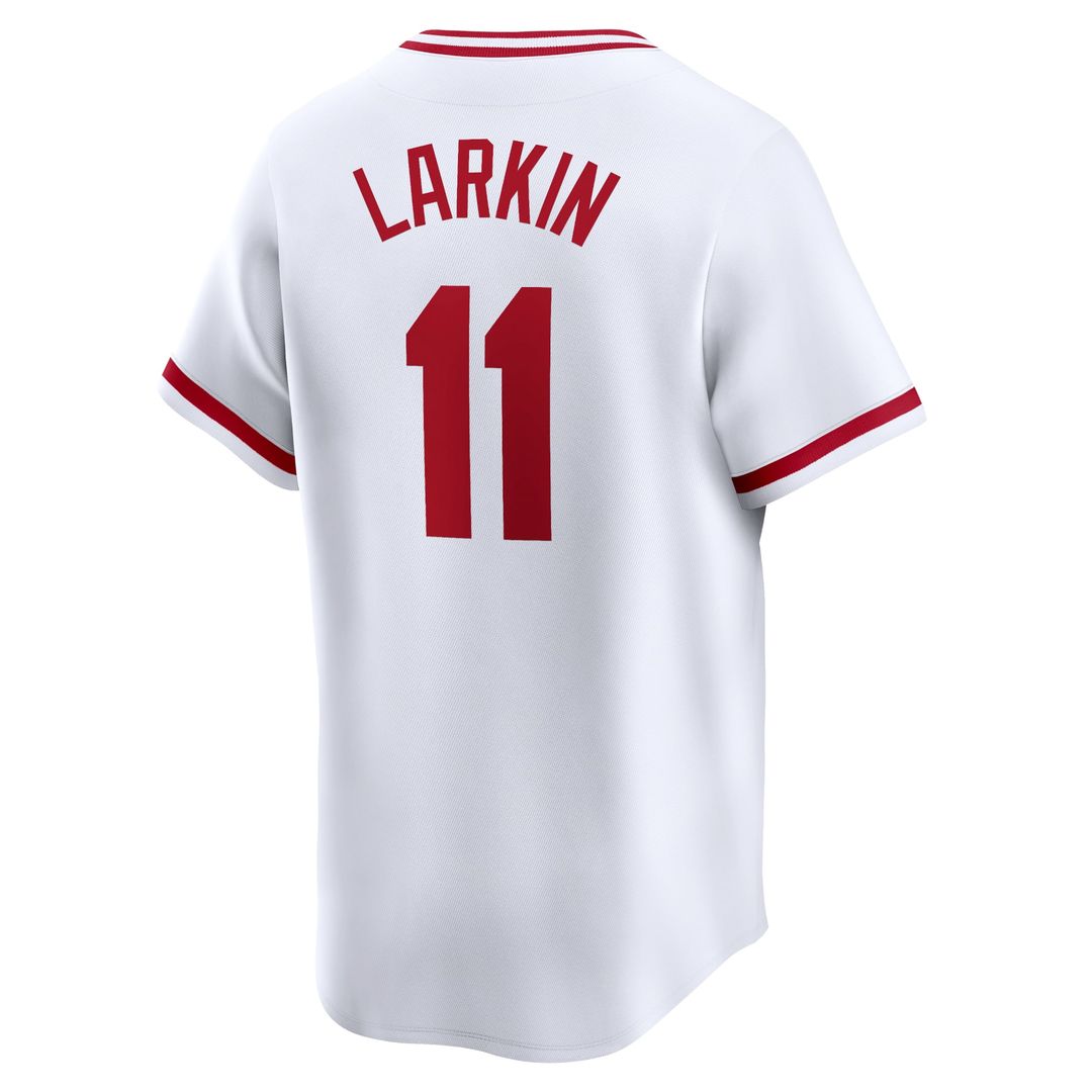 Men's Cincinnati Reds Barry Larkin White Throwback Jersey