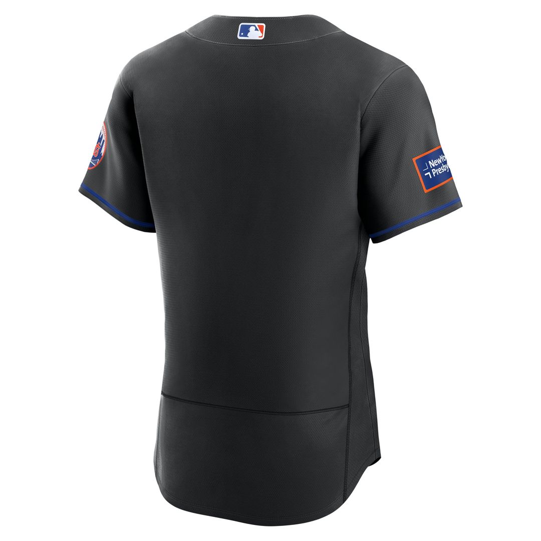 Men's New York Mets White Home Sponsor Patch Jersey