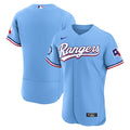 Men's Texas Rangers Light Blue Alternate Sponsor Patch Jersey