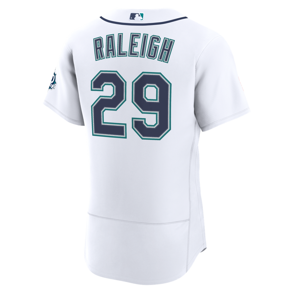 Men's Seattle Mariners Cal Raleigh White Home 50th Season Jersey