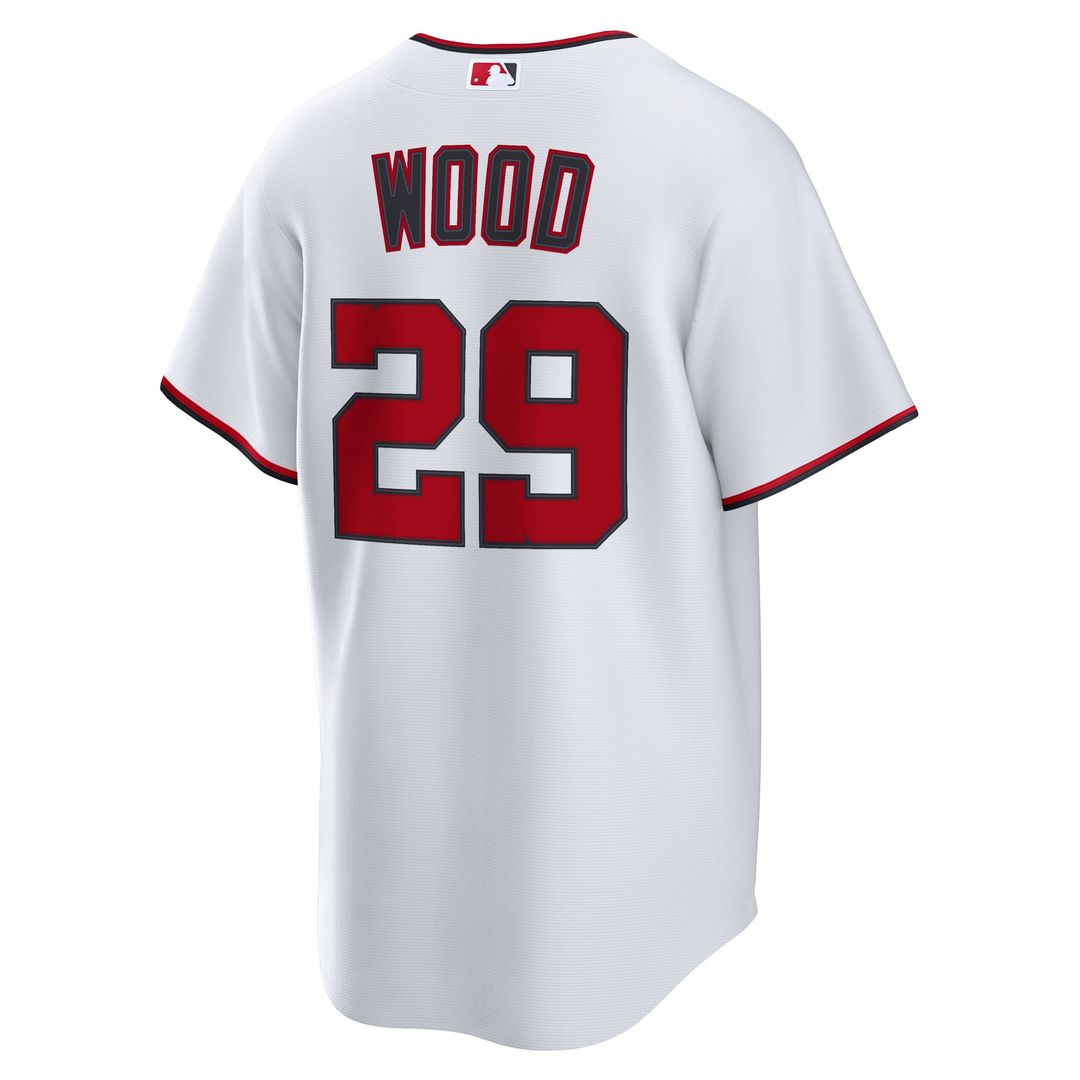 Men's Washington Nationals James Wood White Home Replica Jersey
