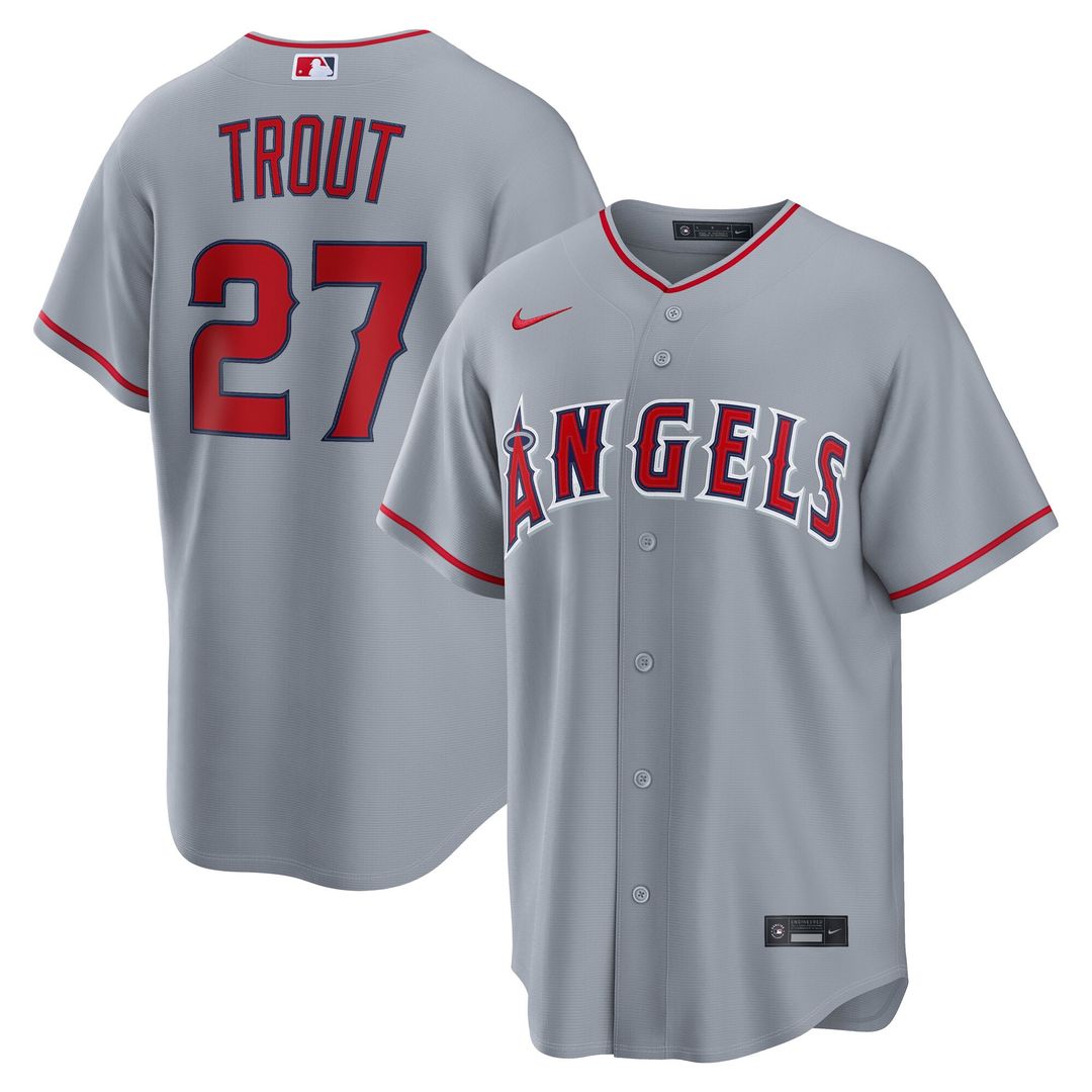 Men's Los Angeles Angels Mike Trout White Alternate Replica Jersey