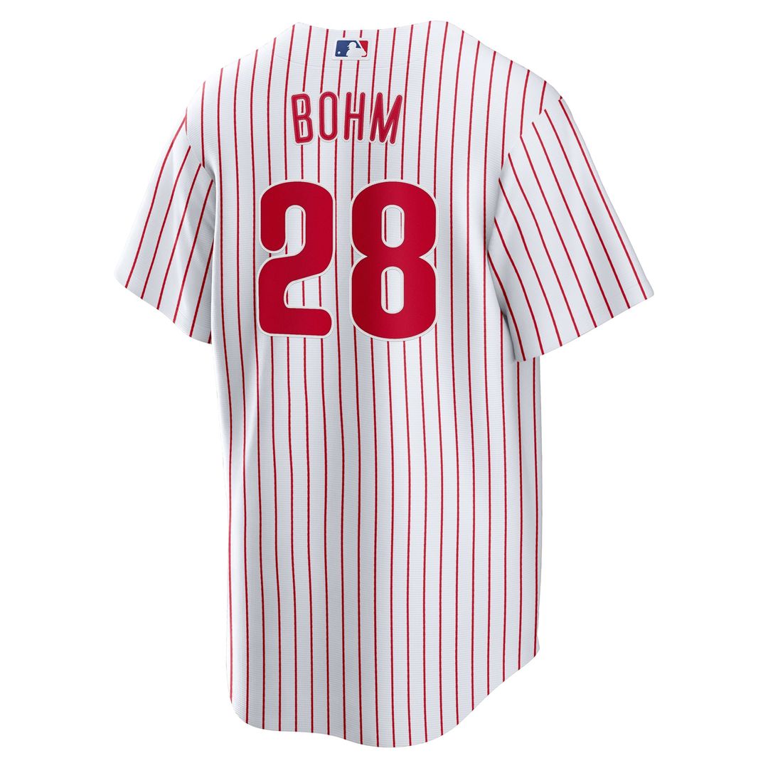 Men's Philadelphia Phillies Alec Bohm White Home Replica Jersey