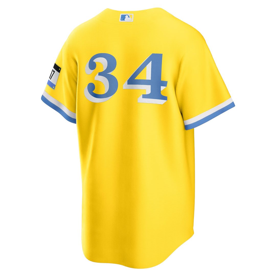 Men's Boston Red Sox David Ortiz Gold Retired Player City Connect Replica Jersey