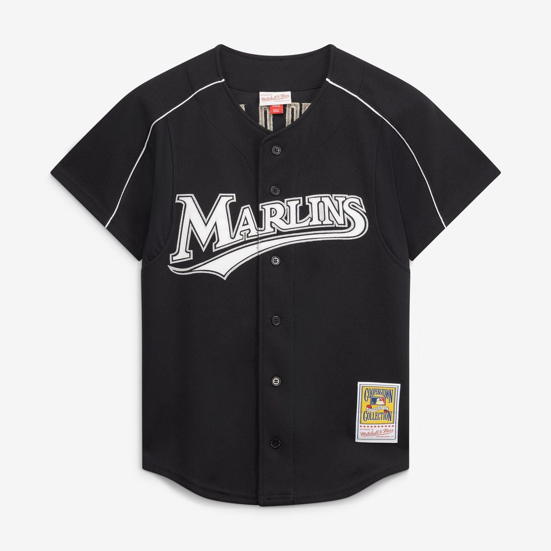 Men's Florida Marlins Dontrelle Willis Black Mesh Batting Practice Button-Up Jersey