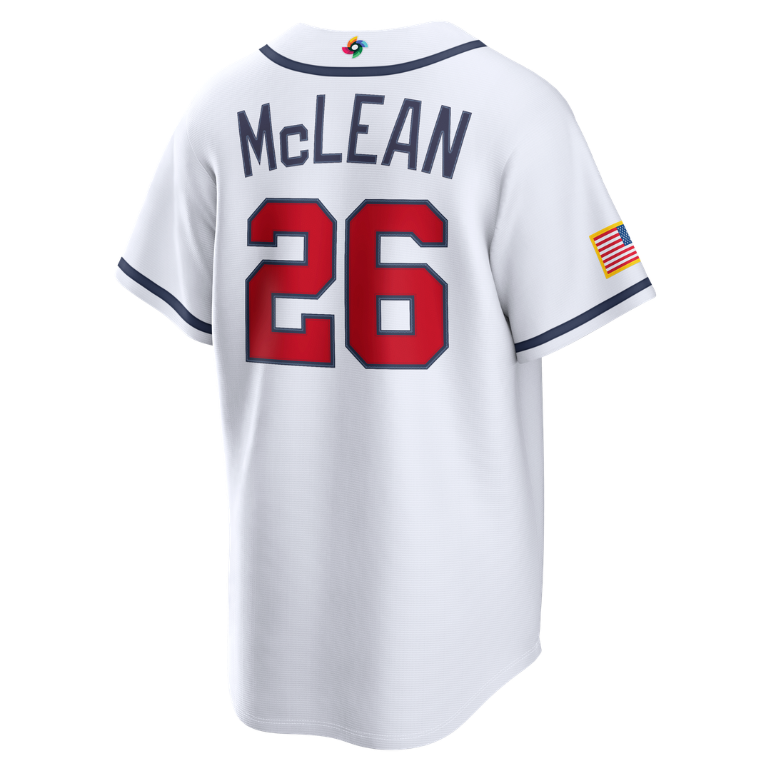 Men's USA Baseball Nolan McLean White 2026 World Baseball Classic Home Stadium Jersey