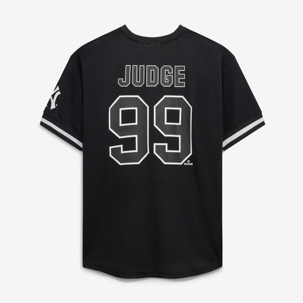 Men's New York Yankees Aaron Judge Black/White Big & Tall Heavyweight Mesh Jersey