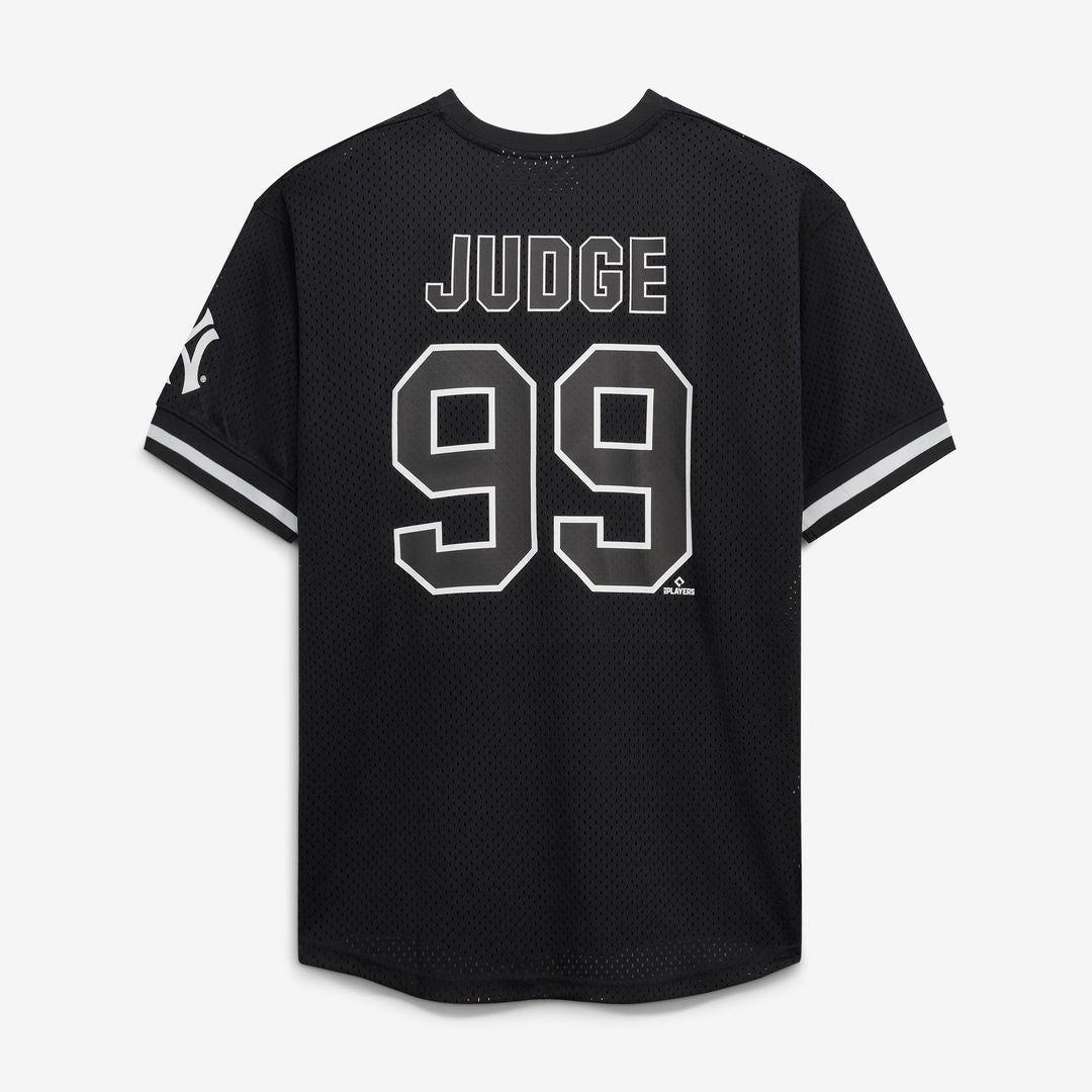Men's New York Yankees Aaron Judge Black/White Big & Tall Heavyweight Mesh Jersey