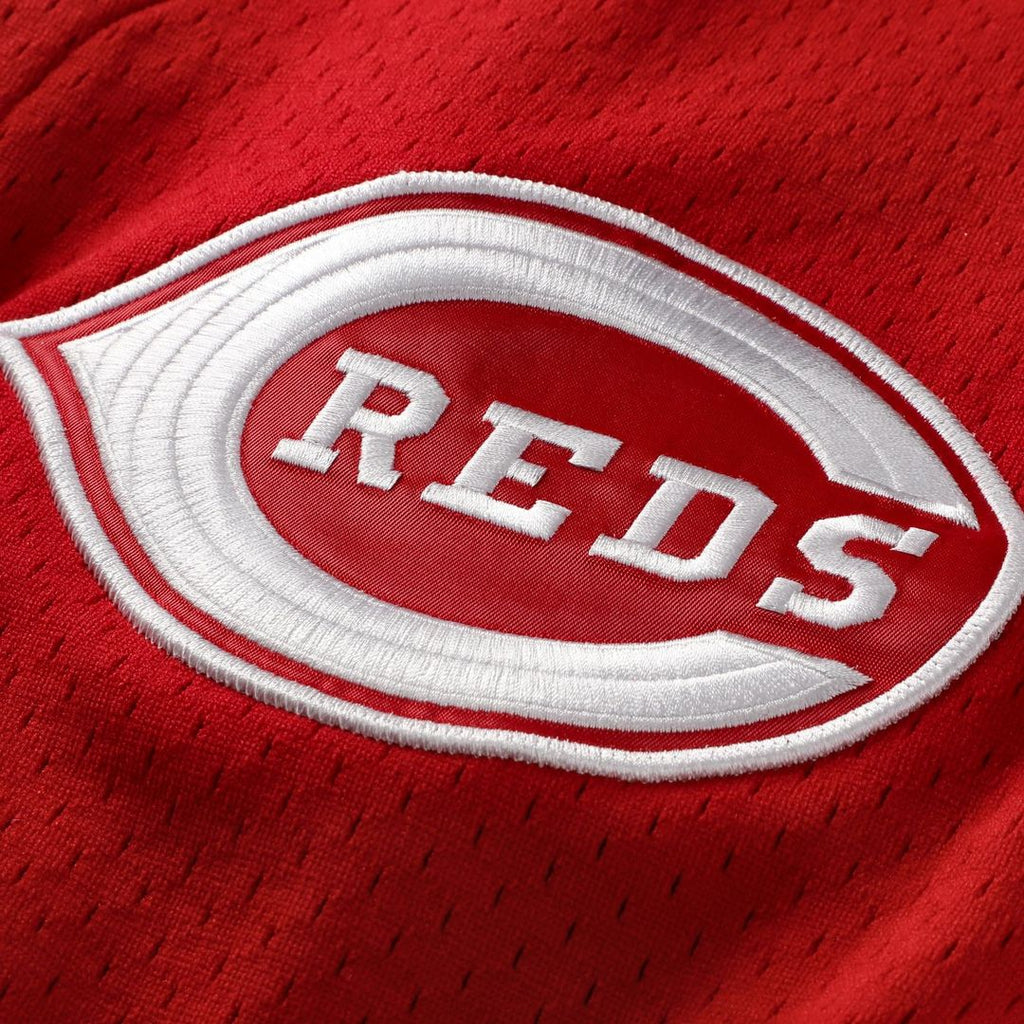 Men's Cincinnati Reds Deion Sanders Red Mesh Batting Practice Button-Up Jersey