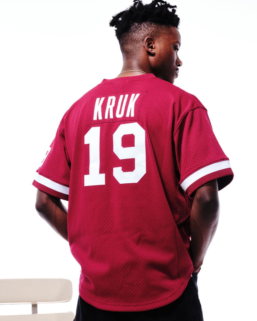 Men's Philadelphia Phillies John Kruk Burgundy Big & Tall Mesh Batting Practice Jersey