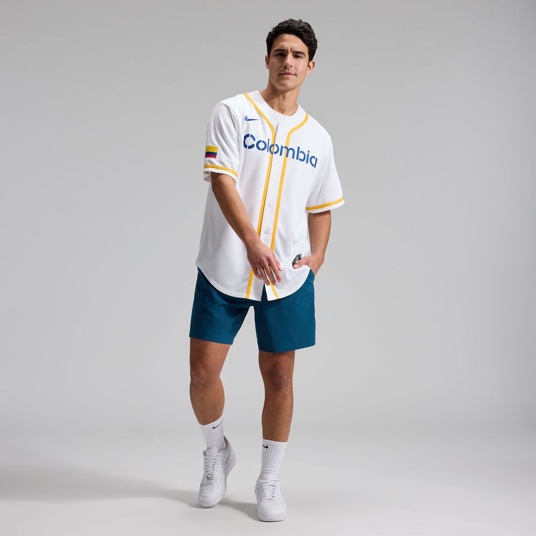 Men's Colombia Baseball White 2026 World Baseball Classic Home Stadium Jersey