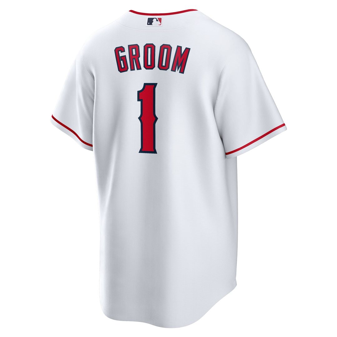 Men's Los Angeles Angels White #1 Groom Home Replica Jersey