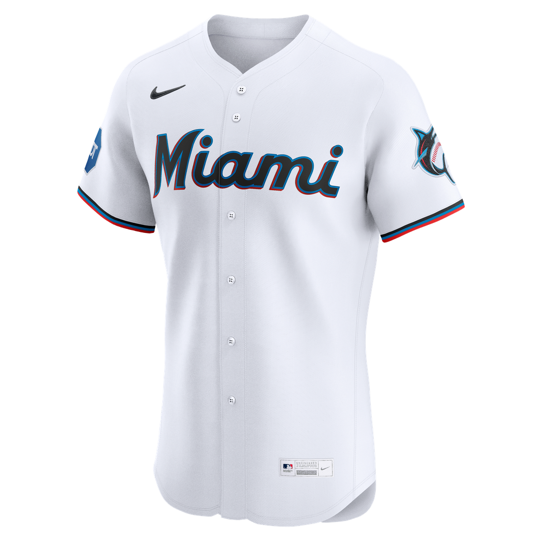 Men's Miami Marlins White Home Elite Jersey