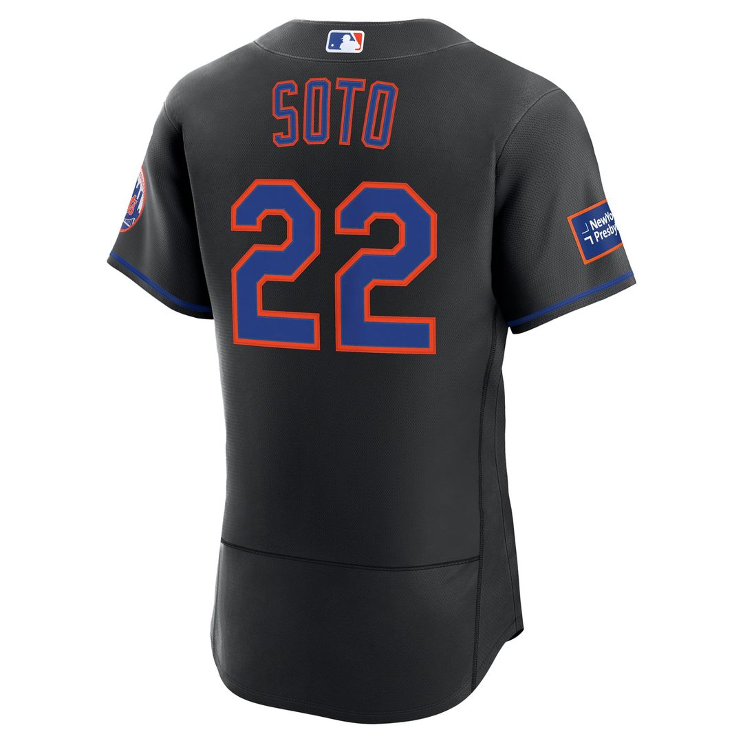 Men's New York Mets Juan Soto White Home Sponsor Patch Jersey