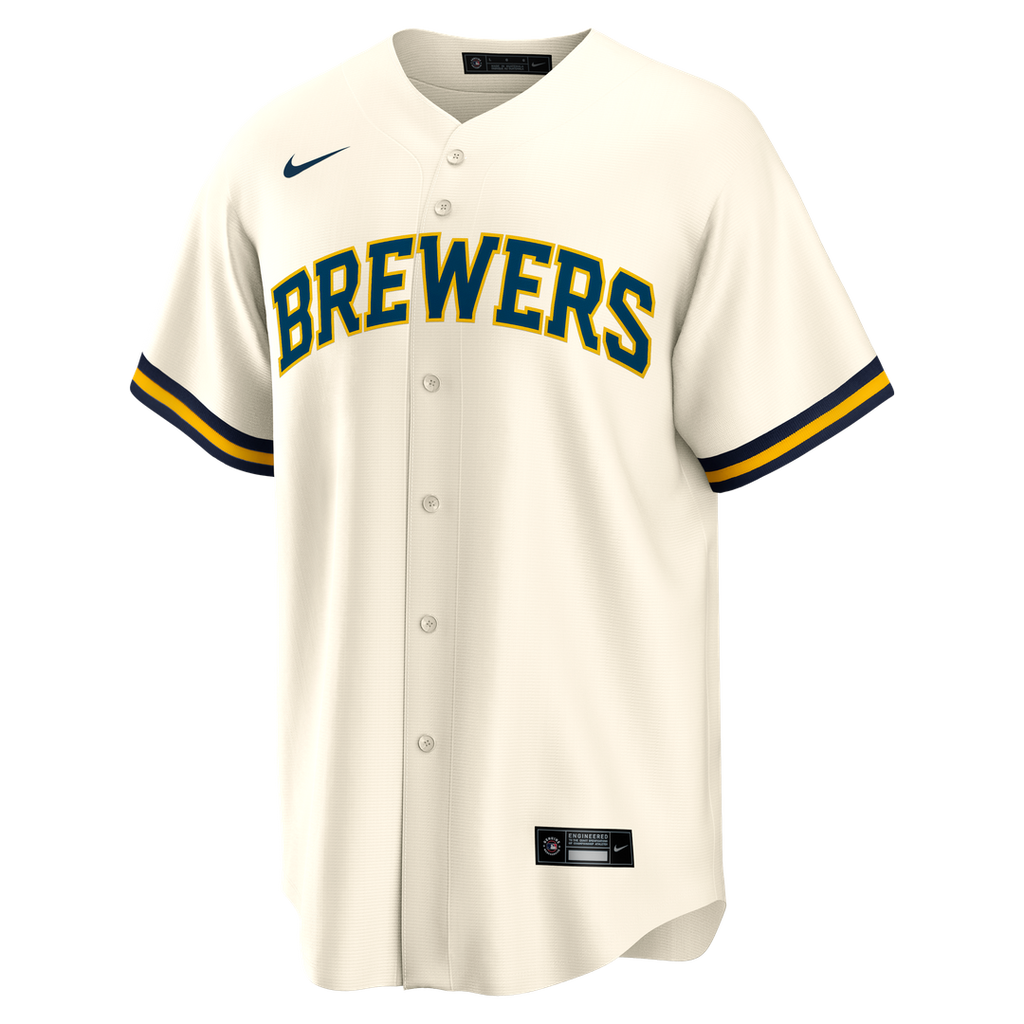 Men's Milwaukee Brewers Bob Uecker Cream Home Retired Player Replica Jersey