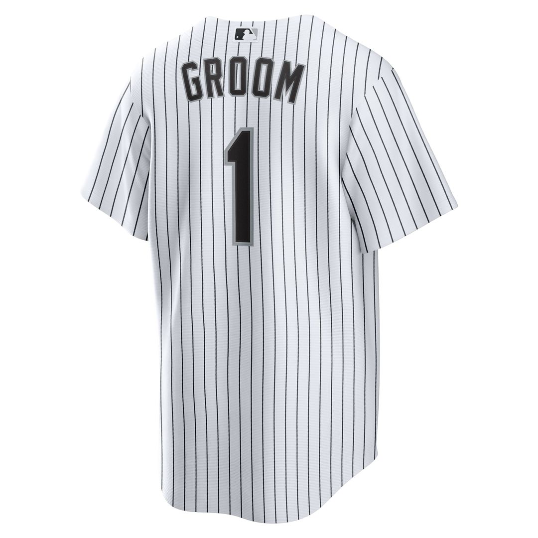 Men's Chicago White Sox White #1 Groom Home Replica Jersey