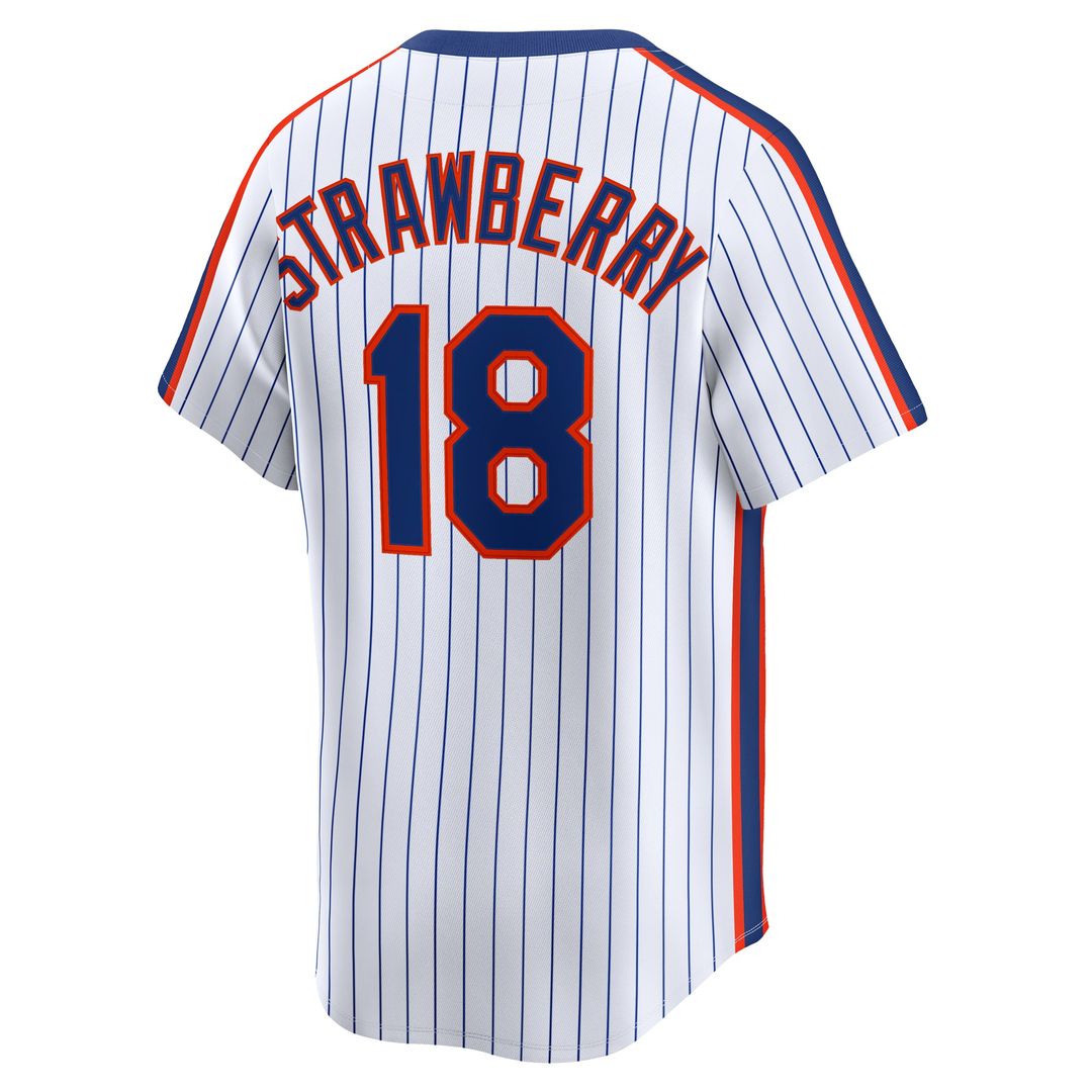 Men's New York Mets Darryl Strawberry White Throwback Jersey