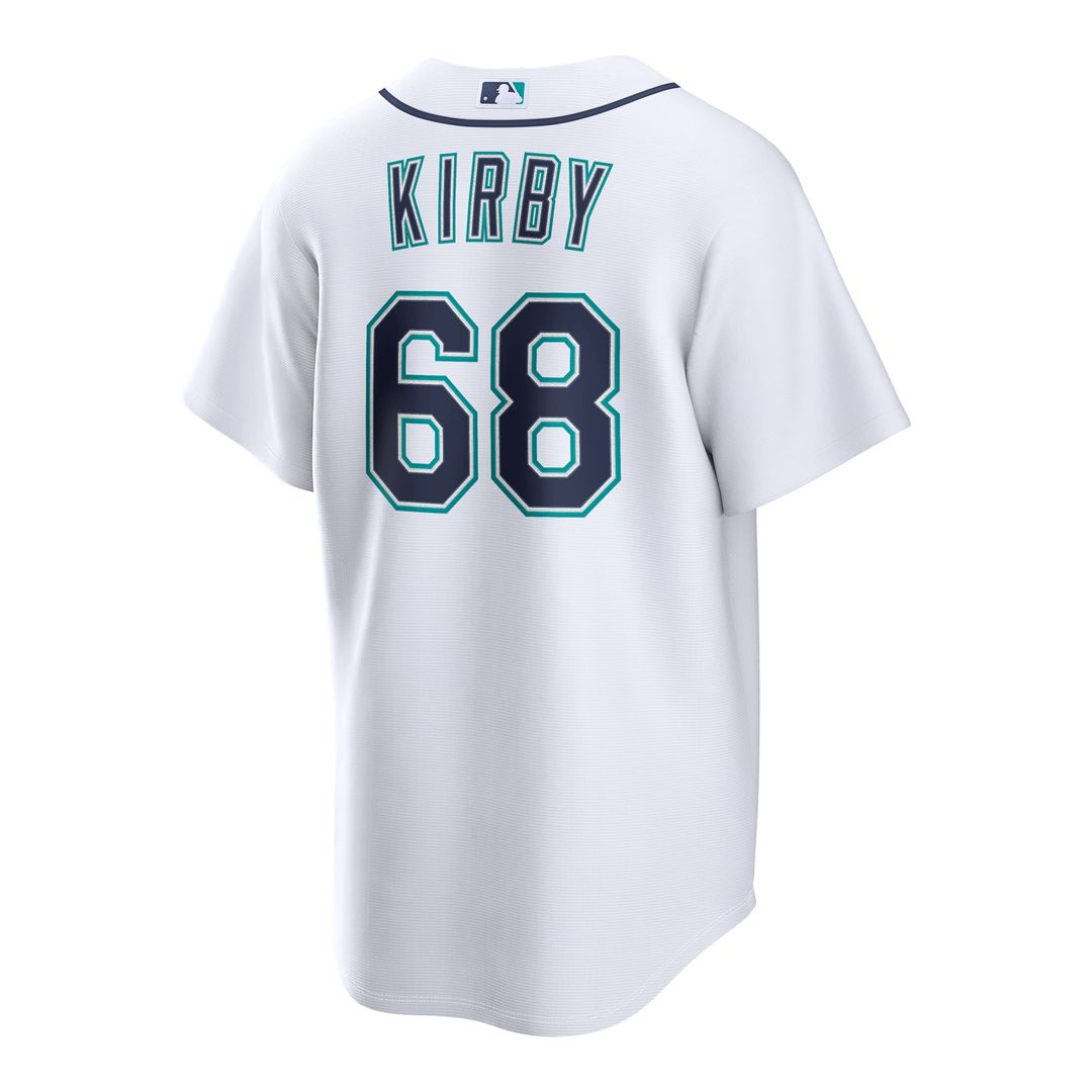 Men's Seattle Mariners George Kirby White Home Replica Jersey