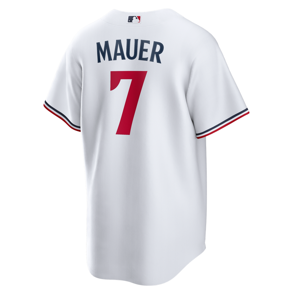 Men's Minnesota Twins Joe Mauer White Home Retired Player Replica Jersey