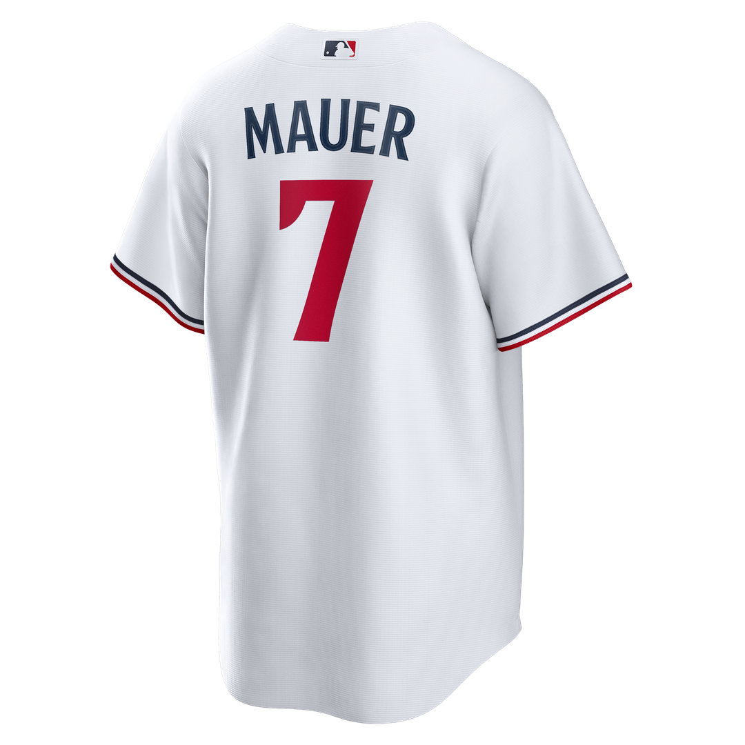 Men's Minnesota Twins Joe Mauer White Home Retired Player Replica Jersey